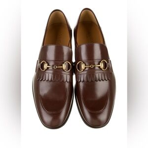 Rare Brown Gucci Flats with Kilt and Horsebit